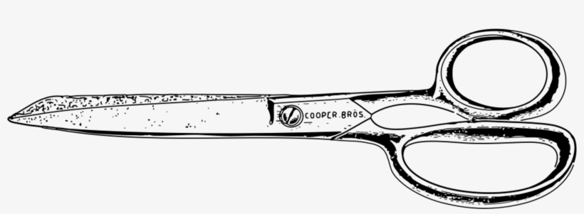 Scissors Drawing Ciseaux De Couture Hair-cutting Shears - Scissors Black And White, transparent png