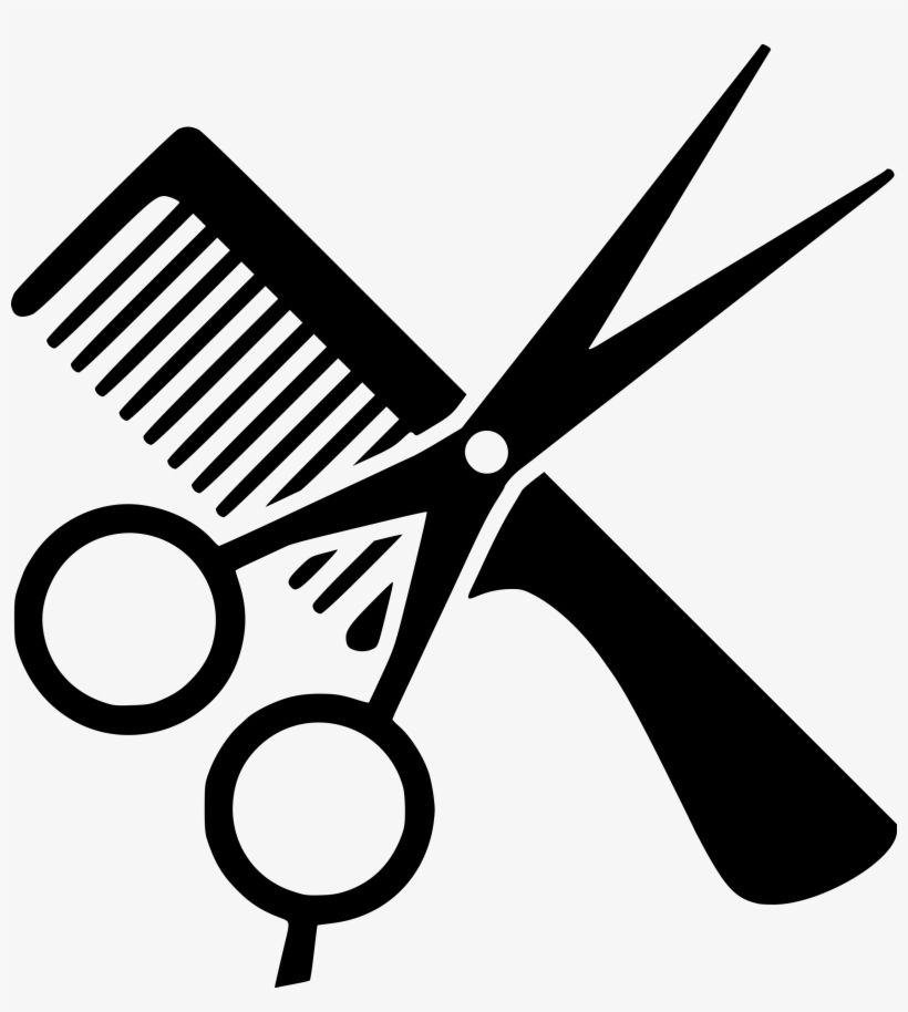 Comb Cosmetologist Beauty Parlour Hair - Comb And Scissors Clipart, transparent png