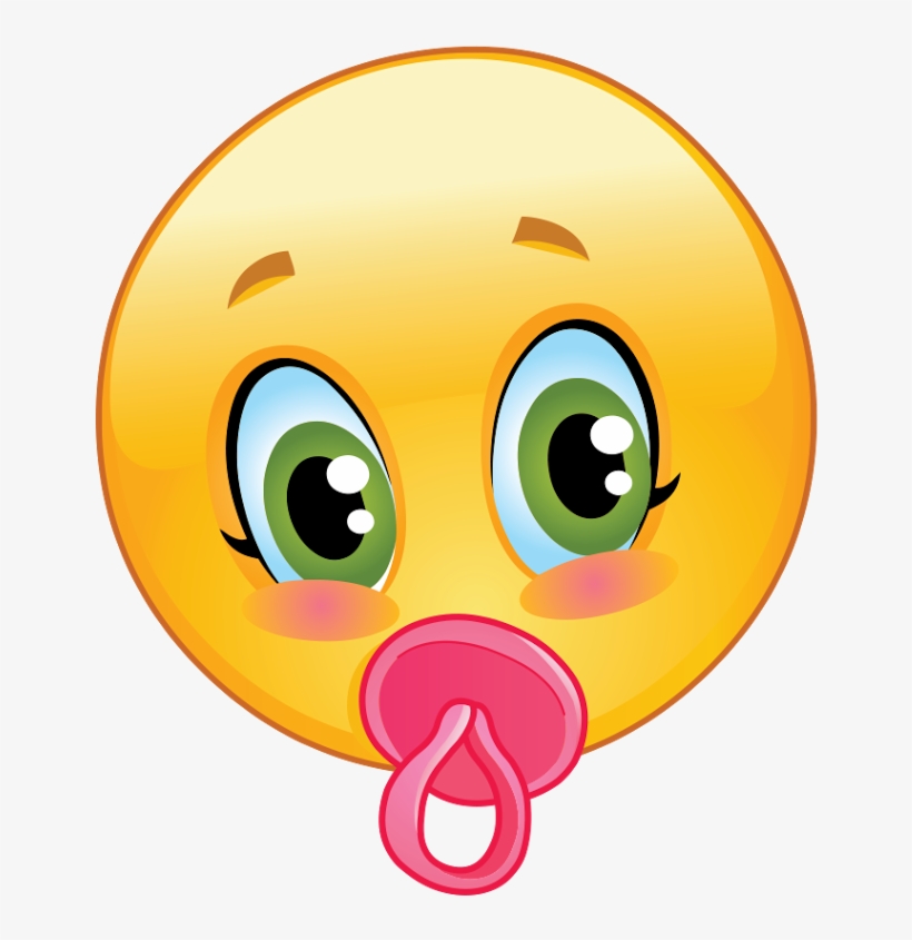 Pacifier Clipart Emoji - Emoticons Baby, transparent png