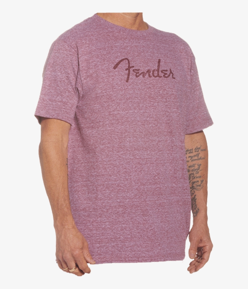 Fender Spaghetti Logo T-shirt - Fender T Fender Logo Red On Wine Red 2xl, transparent png