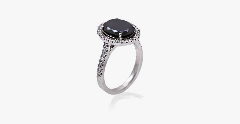 Black Oval Diamond Halo - Black Diamond Engagement Ring Oval Halo, transparent png