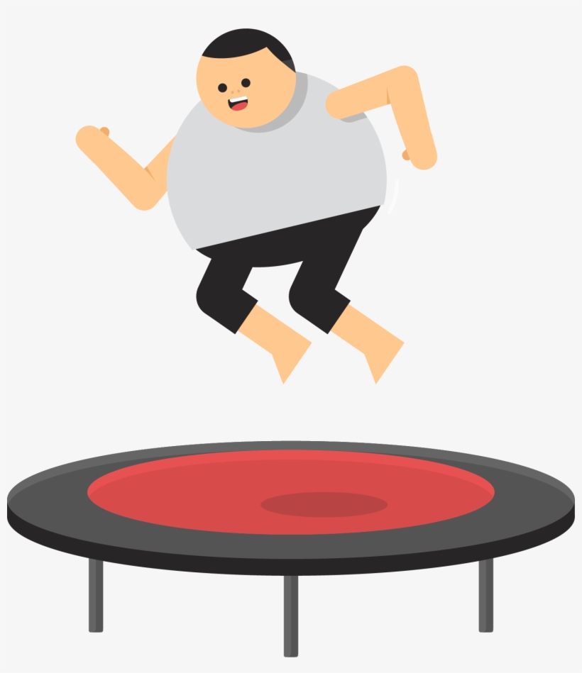 Fat Guy Basketball Clipart - Trampolining Transparent, transparent png