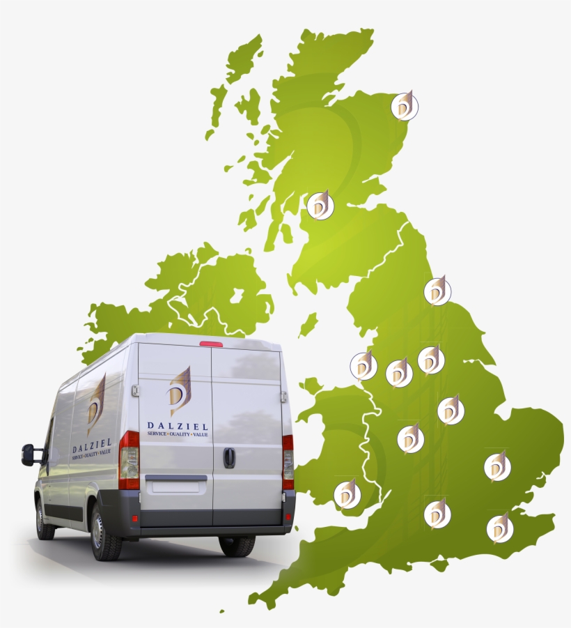 Dalziel Uk Map With Van Great - 64 649426 Dalziel Uk Map With Van Great Britain Vector 