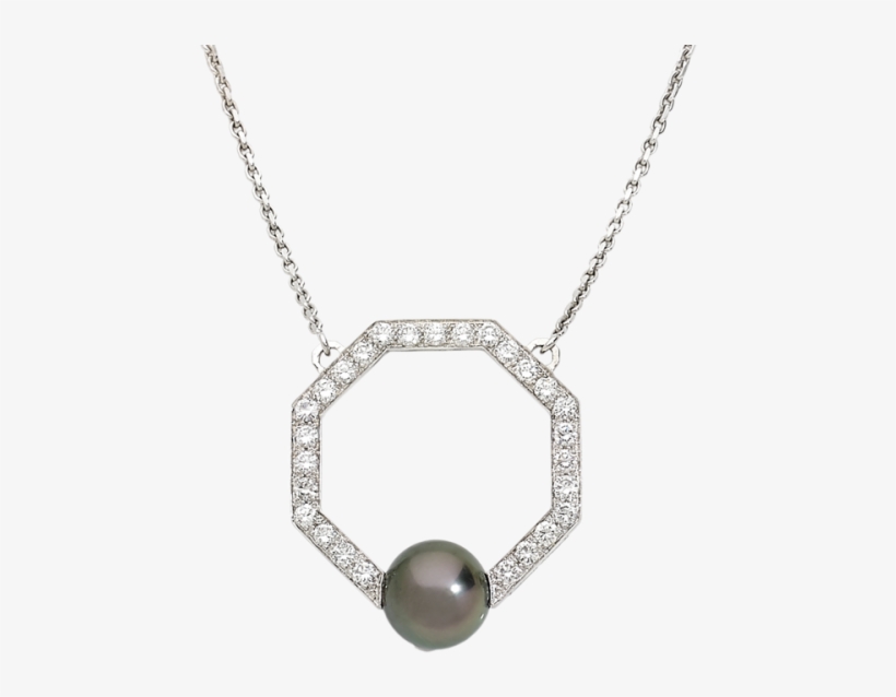 Art Deco Pendant With Tahitian Pearl And Diamonds Paving - Libya Seal, transparent png