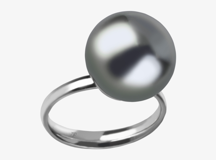 Basic Ring 14 Kt White Gold, Diamonds, Pearl - Gold, transparent png