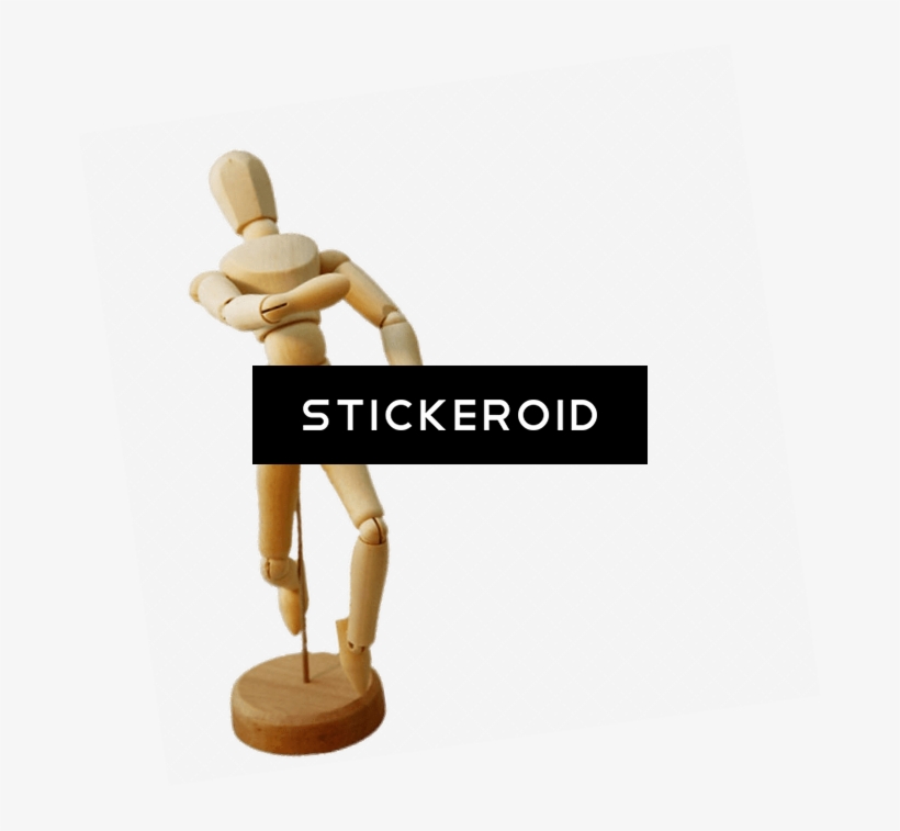 Small Wooden Articulated Mannequin Front - Drawing, transparent png