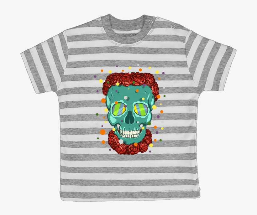 T-shirt Bébé À Rayures Skull Confetti Par Tomi Ax, transparent png
