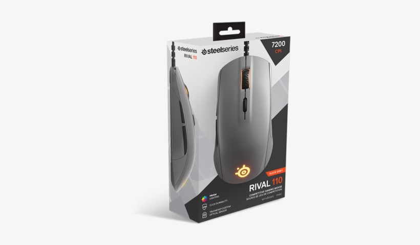 Click Image For Gallery - Steelseries Rival 110 Grey, transparent png