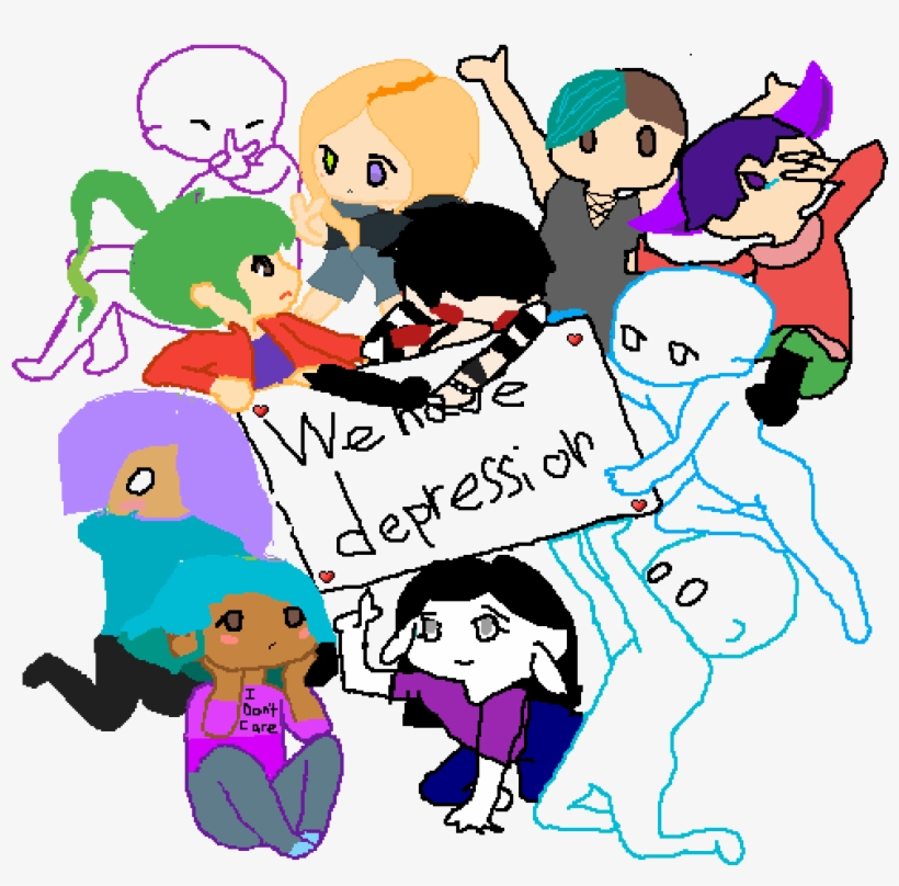 I Have Depression - Cartoon, transparent png