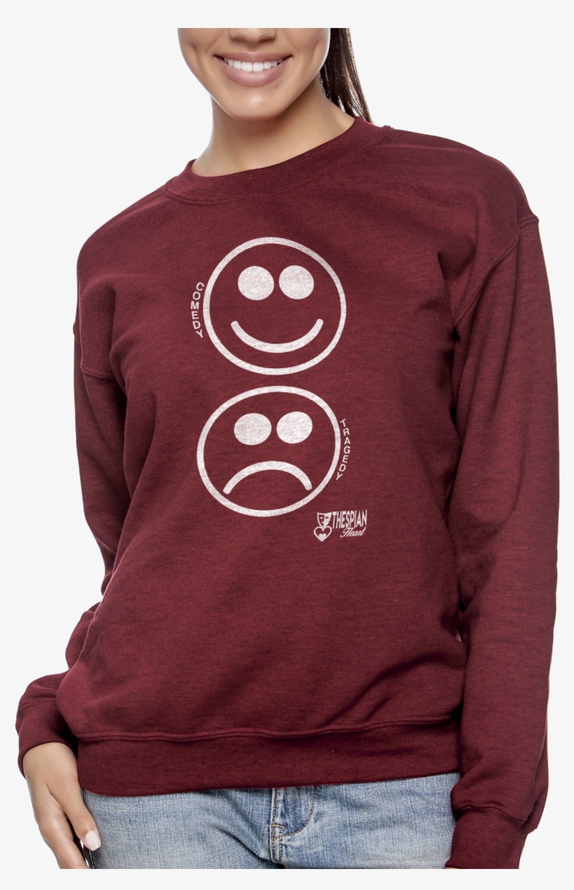 Comedy Tragedy Emoji Unisex Sweatshirt, transparent png