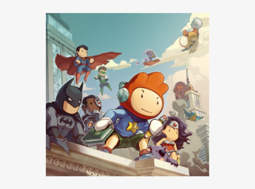 1-cover Illustration - Scribblenauts Unmasked Wii U, transparent png
