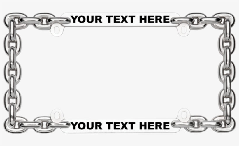 Show Chrome Chain License Plate Tag Frame, transparent png