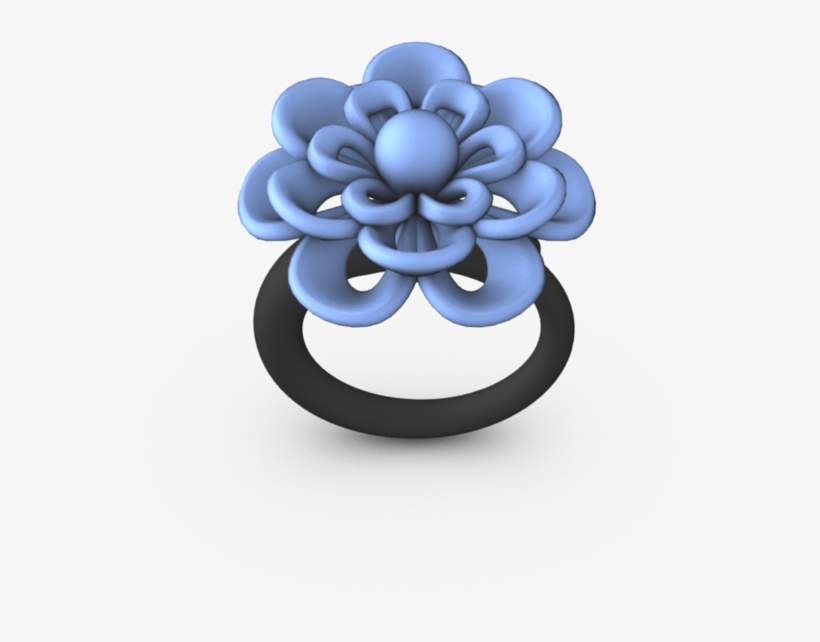 Blue 3d Printed Ring - Blueblossom, transparent png