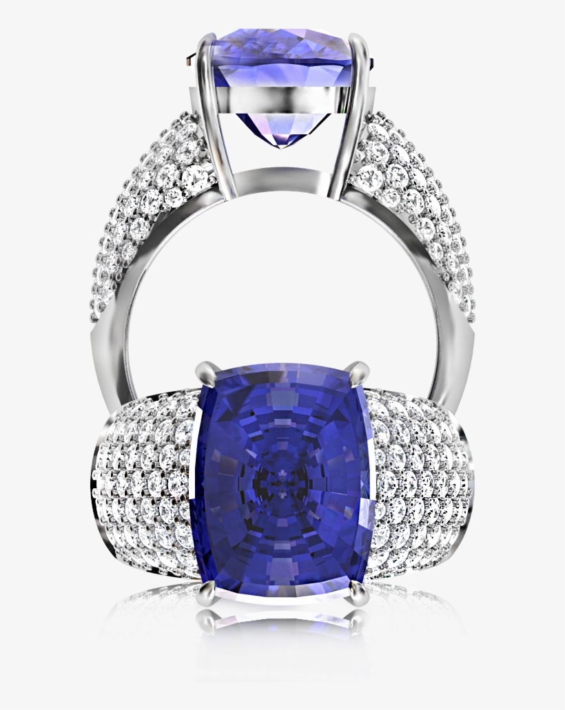 Tanzanite Pave Set Ring, transparent png