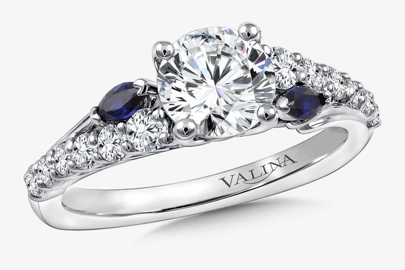 Valina Diamond & Blue Sapphire Engagement Ring Mounting, transparent png