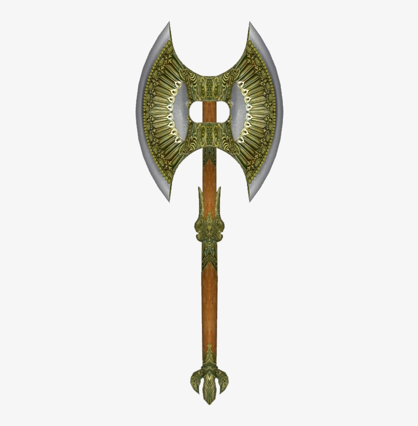 Battle Axe Png Free Download - Oblivion Elven Battle Axe, transparent png
