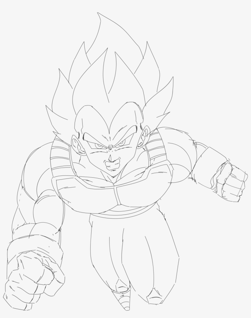 Ultra Instinct Rushing Lineart - Line Art, transparent png