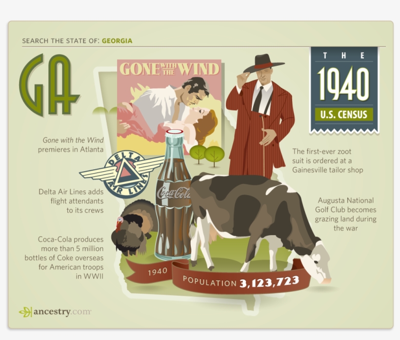 #georgia #1940 #1940 Census - Flyer, transparent png