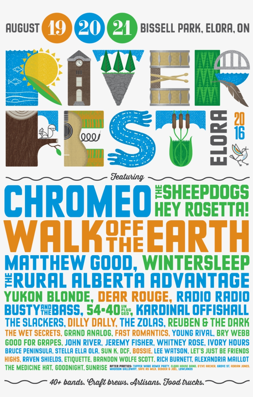 Riverfest Poster 2016 Elora - Riverfest Elora 2017 Lineup, transparent png