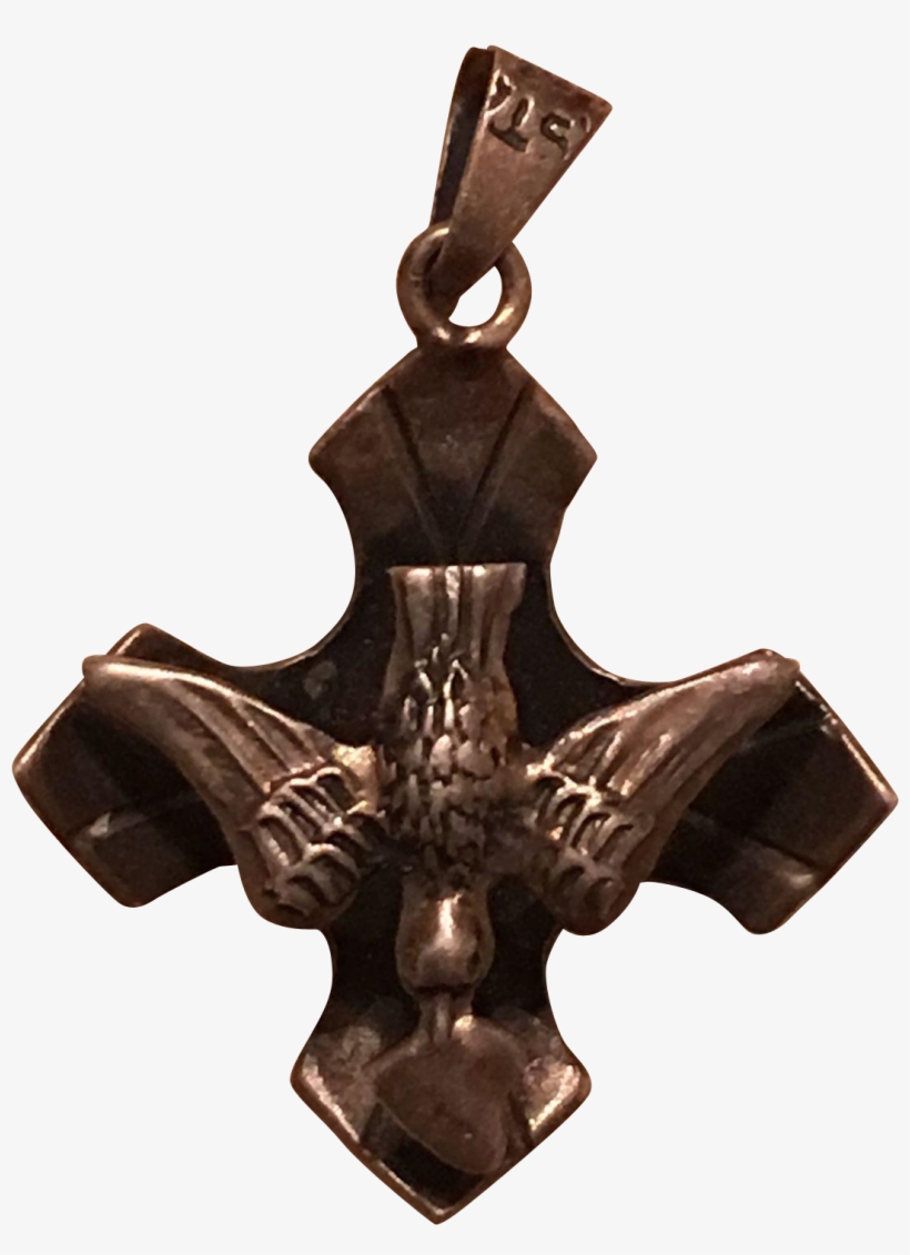 Vintage Mexican Sterling Silver Holy Spirit Dove Heart - Pendant, transparent png