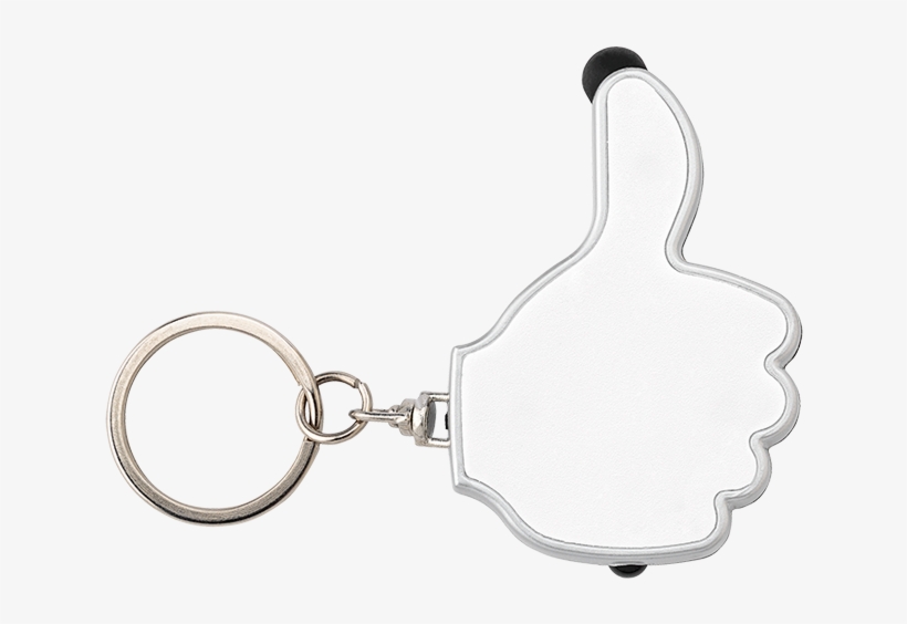 3 In 1 Thumbs Up Keychain W/stylus And Led Light - Werbeartikel Schlüsselanhänger Like It Aus Kunststoff, transparent png