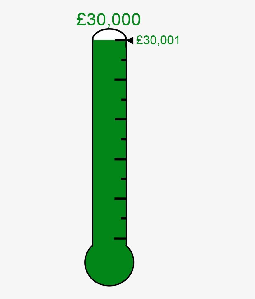 #038719 Raised £30,001 Towards The £30,000 Target - $25000 Thermometer For Fundraising, transparent png