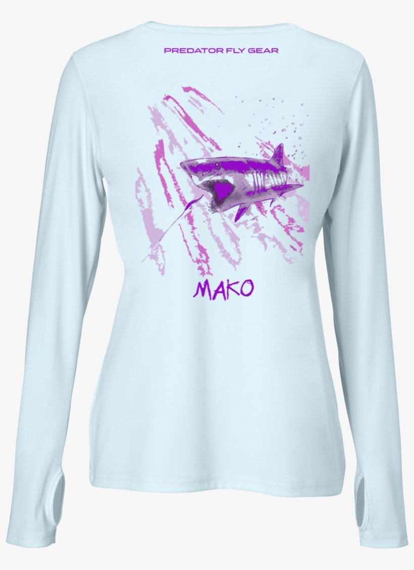 Womens Mako Performance Shirt, Shortfin Mako Shark - Shirt, transparent png