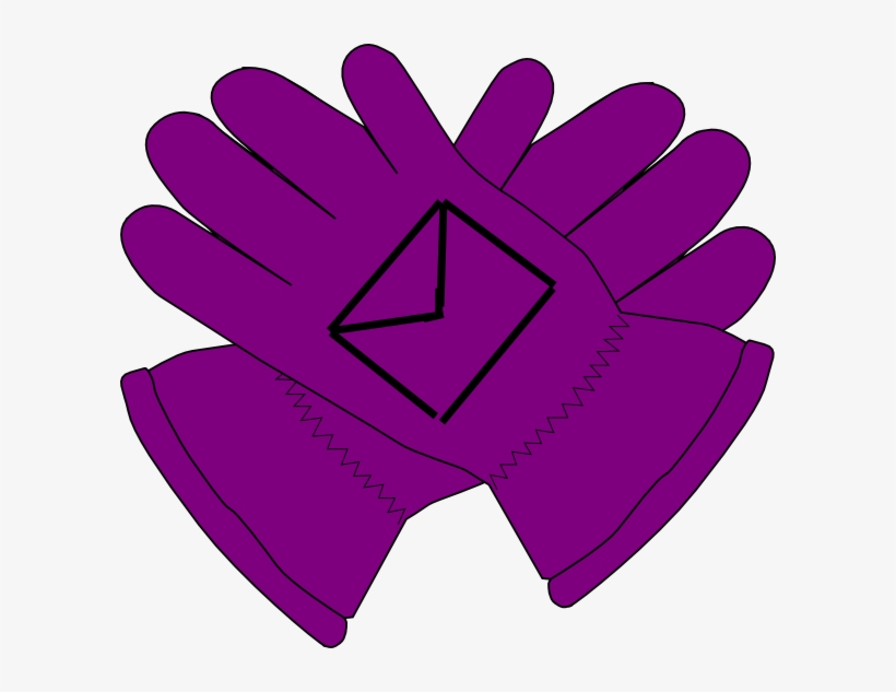 Purple Gloves Envelope Clip Art At Clker - Purple Gloves Clipart, transparent png