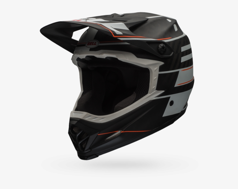 Bell Full-9 White Helmet - Bell Full 9 Full Face Helmet Matt White/ Black Blocked, transparent png