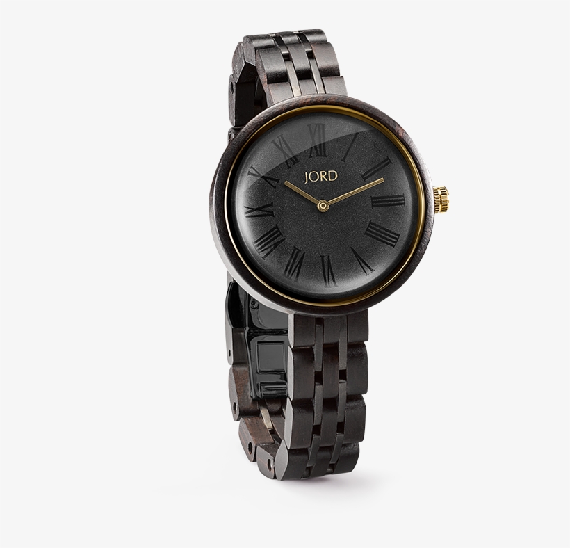 Cassia - Ebony & Sable - Womens Wood Watch, transparent png