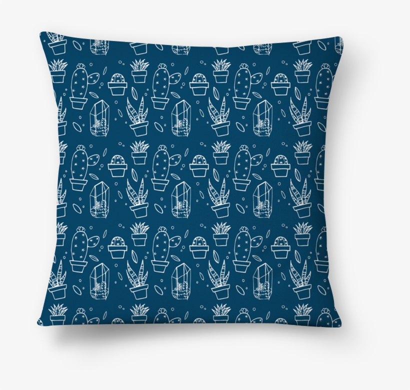 Almofada Cactus Fundo Azul De Marina Vasconcelosna - Pillow, transparent png