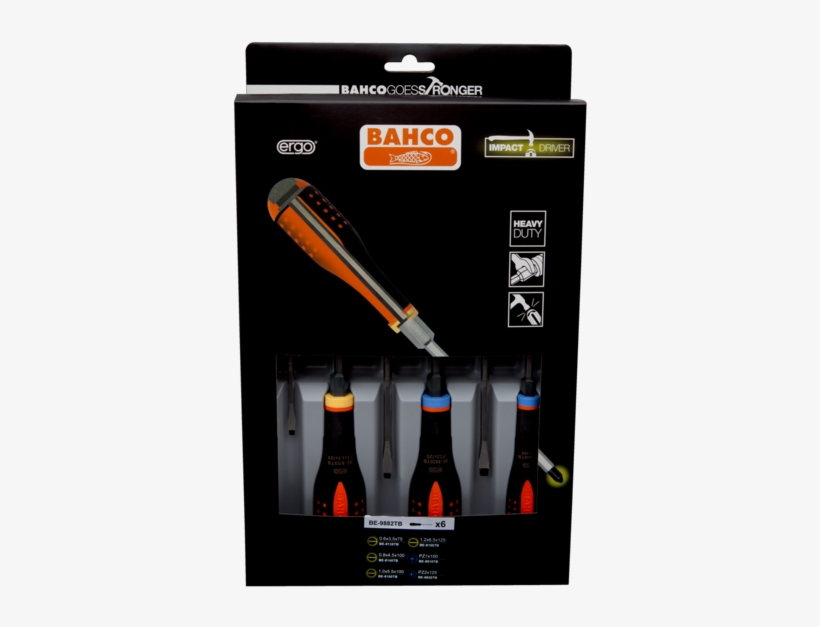 Ergo™ Through Blade Screwdriver Set - Bahco Be 9881sl, transparent png