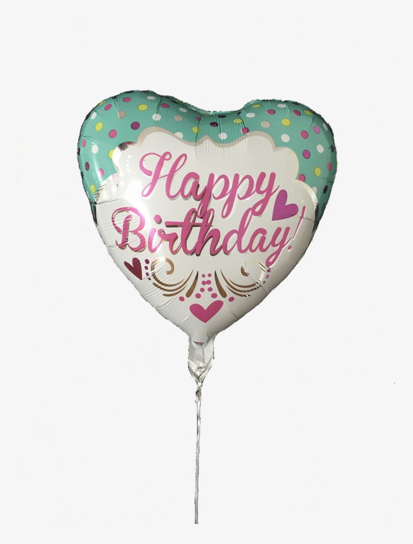 Helium) Happy Birthday - Tiffany Heart Foil Balloon - 18" Princess Birthday Foil Balloon, transparent png