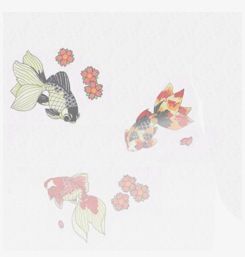 Drawn Gold Fish Butterfly - China Dress Textures Mmd, transparent png