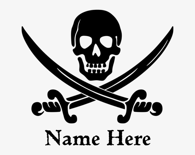 Custom Pirate Design Banner - Pirate Clip Art Black And White, transparent png