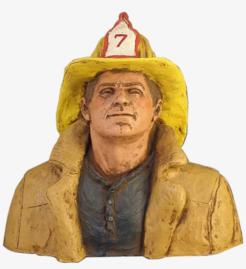 Firefighter Bust Award - Firefighter Bust - Tan & Yellow - Statue/figurine, transparent png