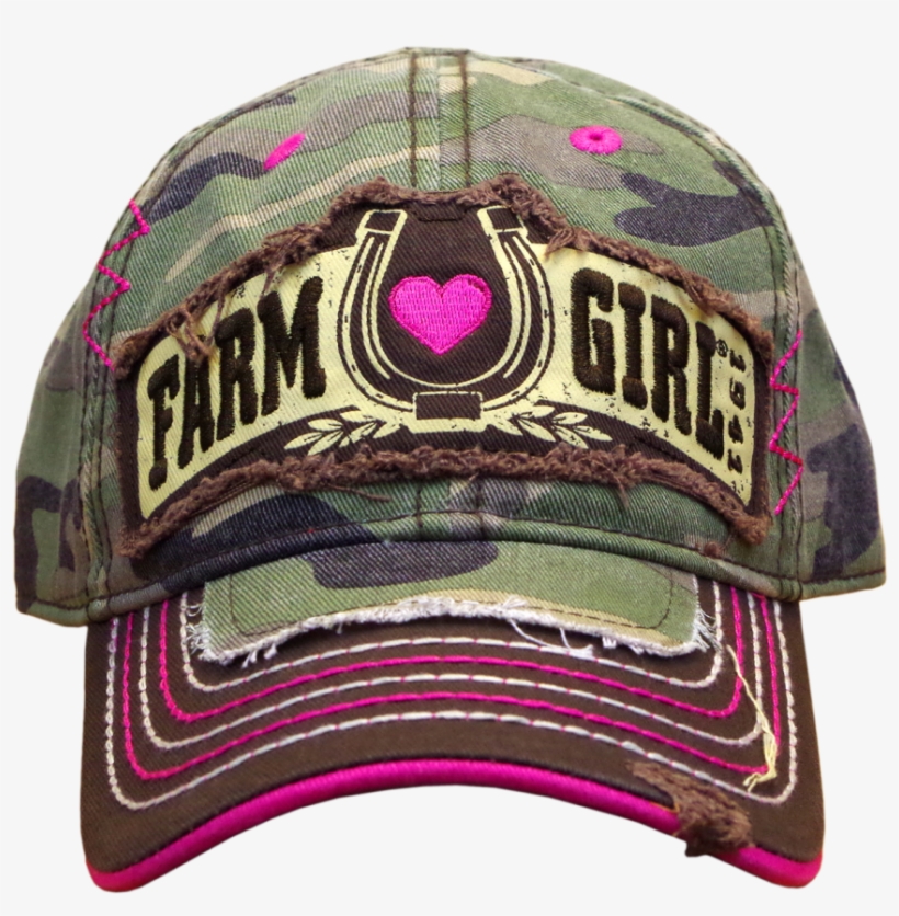 Farm Girl Youth Camo Cap, transparent png