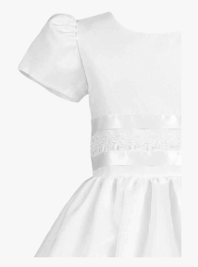 Lace & Satin Ribbon On White Organza First Holy Communion - Organza, transparent png