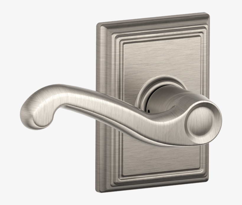 Flair Lever With Addison Trim In Satin Nickel - Schlage F170-fla-add-lh Single Dummy Flair Door Lever, transparent png