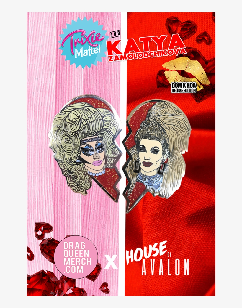 Trixie And Katya Enamel Pin, transparent png
