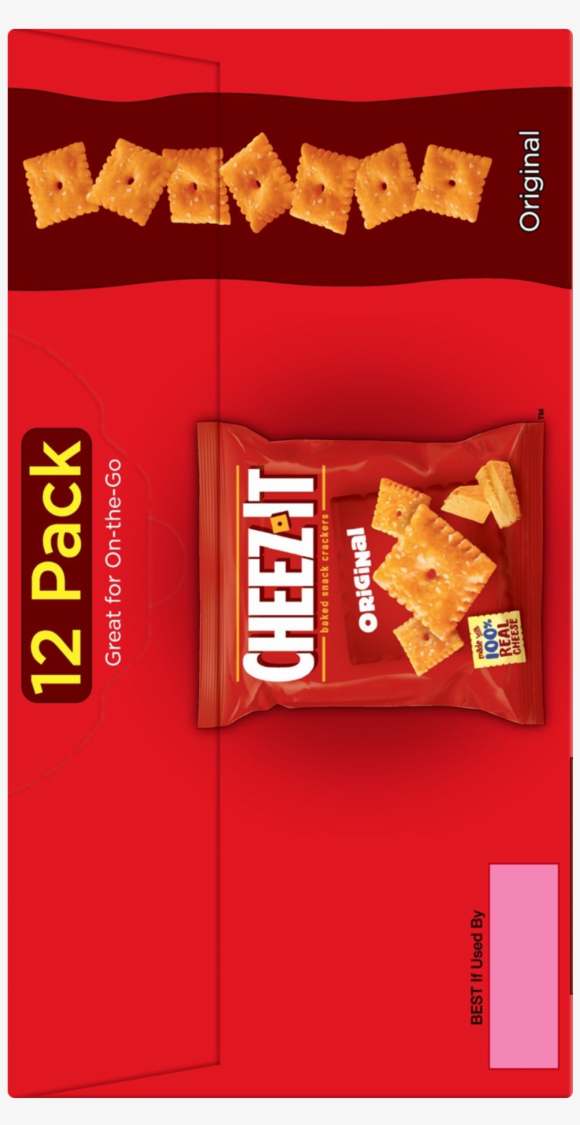 Cheez It Baked Snack Crackers, Original - 20 Pack,, transparent png