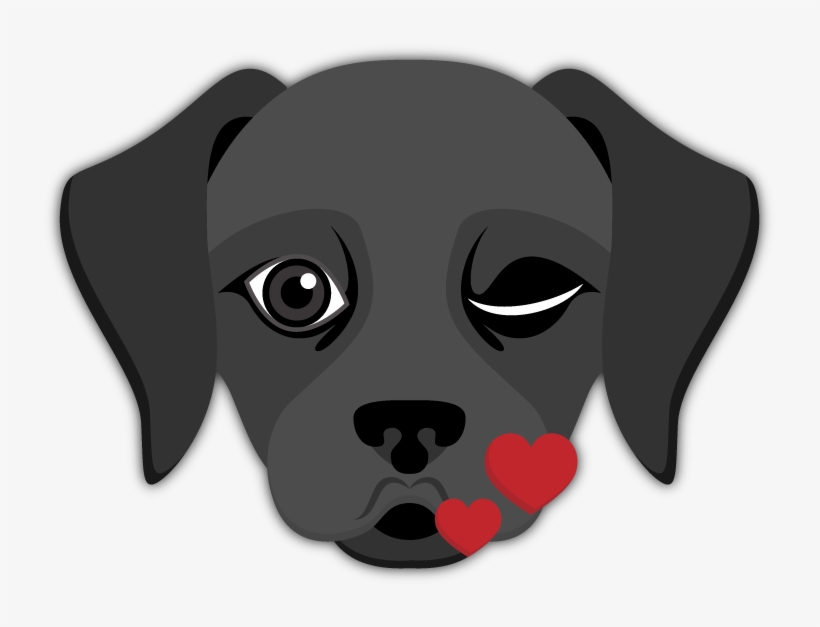 Send Your Friends Cute Black Labrador Retriever Emojis - Black Labrador Black Dog Emoji, transparent png