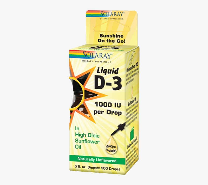 Solaray Liquid D-3 1000iu Unflavored Liqu - Solaray - Liquid D3 Naturally Unflavored 1000 Iu -, transparent png