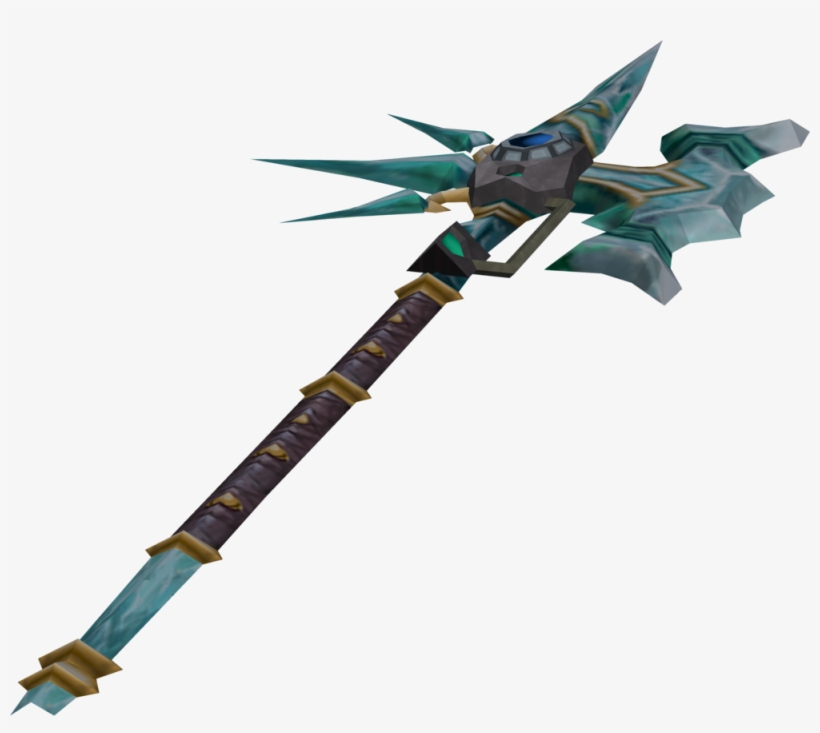 An Augmented Halberd Fashioned From Crystal, transparent png
