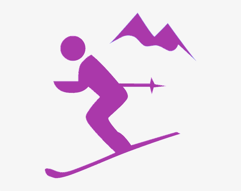 Skiing Icon - Ski Silhouette Clip Art, transparent png