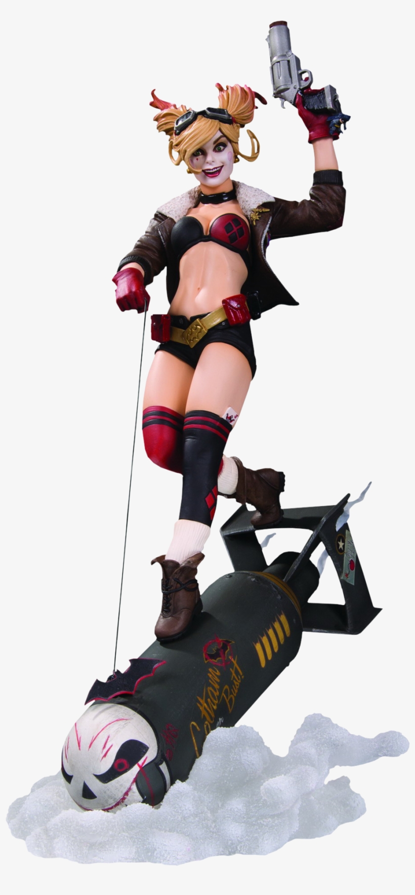 Harley Quinn Dc Bombshells Deluxe 14” Statue By Dc - Dc Bombshells - Harley Quinn Deluxe Statue, transparent png