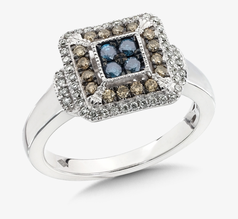 Sdc Creations Pave Set Blue, Cognac And White Diamond - Pre-engagement Ring, transparent png