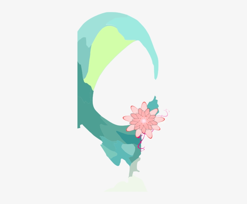 Faceless Hijabi 2 Clip Art - Nanaste Pink Lotus Greeting Cards, transparent png