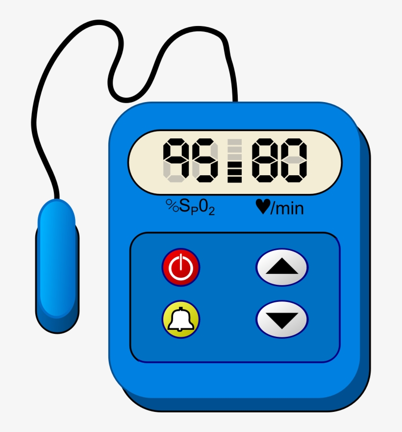 Pulse Oximeter Clipart Black And White - Heart Rate Monitor Clipart, transparent png