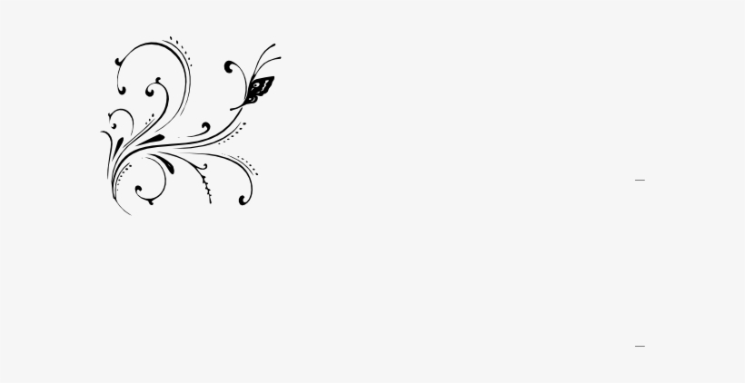 Black Butterfly Swirl 2 Clip Art - Design, transparent png